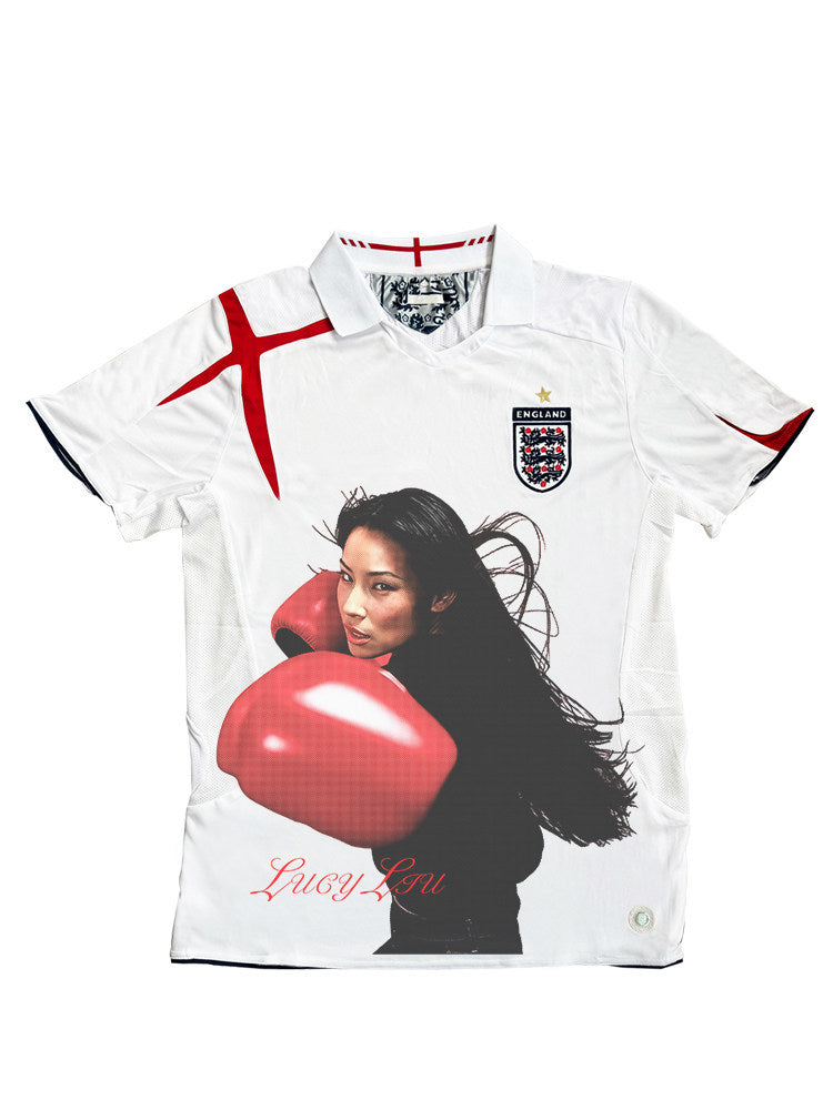 Lucy Liu Red Boxing Gloves Portrait Remake Jersey