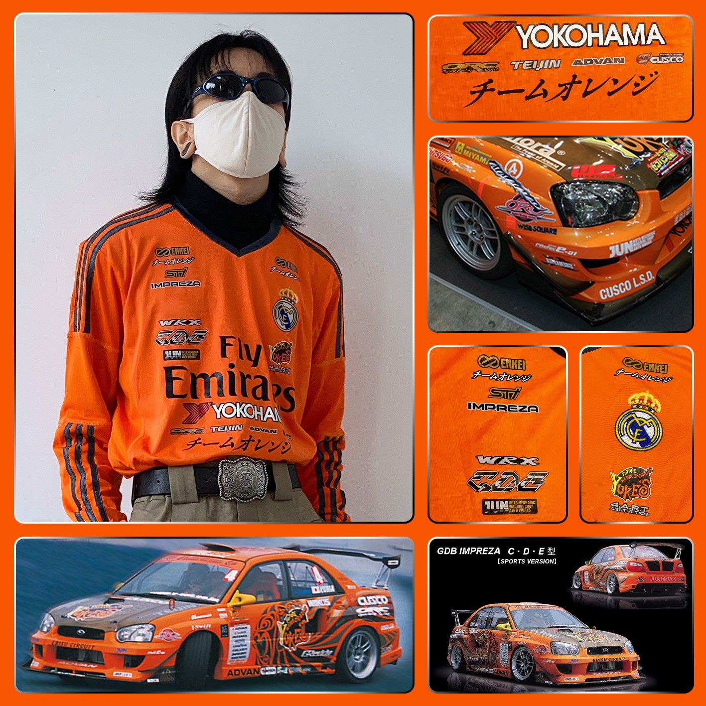 Real Madrid X Subaru SUBARU GDB D1GP Team Orange
