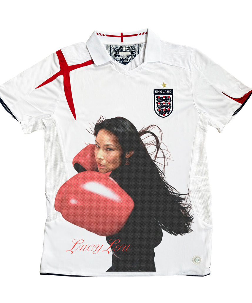Lucy Liu Red Boxing Gloves Portrait Remake Jersey