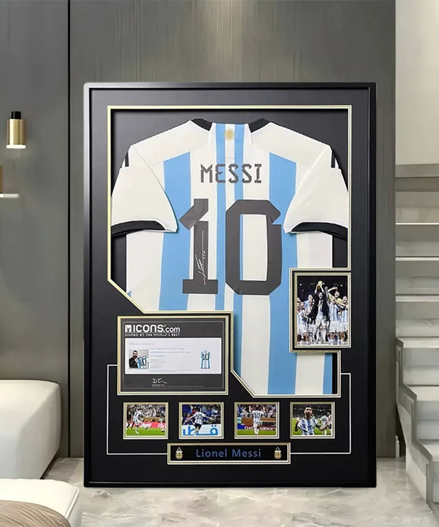 Messi Argentinien Weltmeister gerahmtes signiertes Trikot