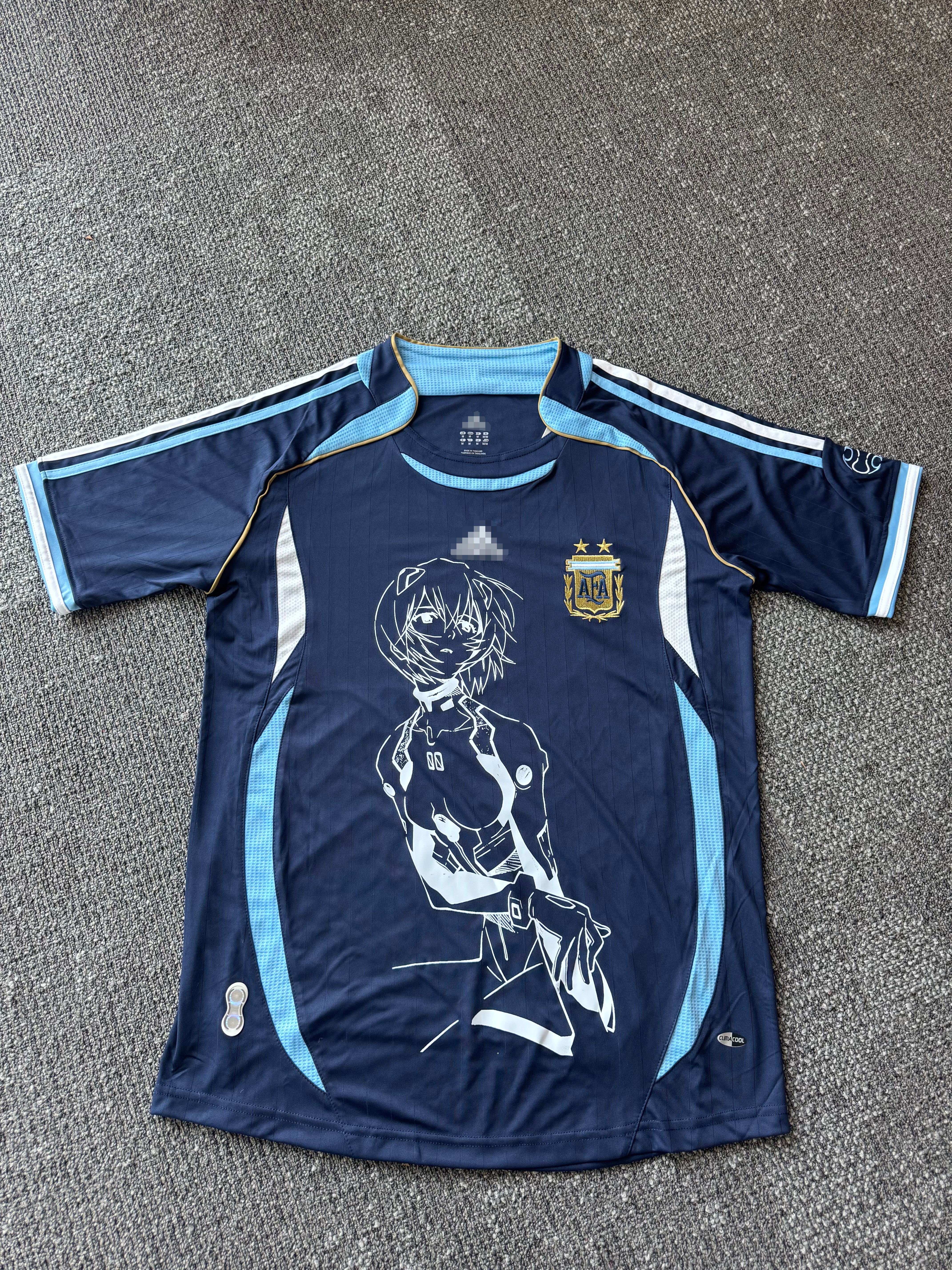 Argentina Retro Blue Jersey X Evangelion Rei Ayanami Remake (Short Sleeve)