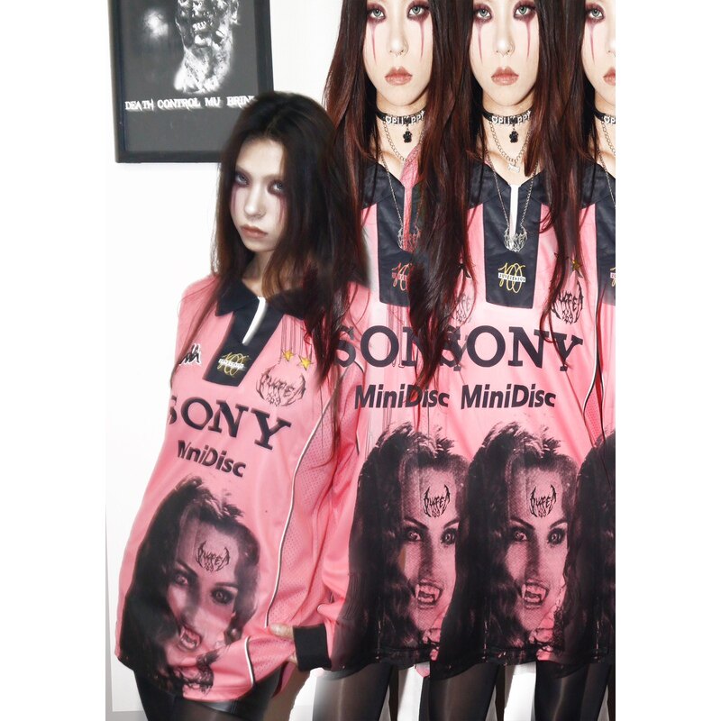 Juventus X Opium Retro Portrait Punk Long Sleeve Tee