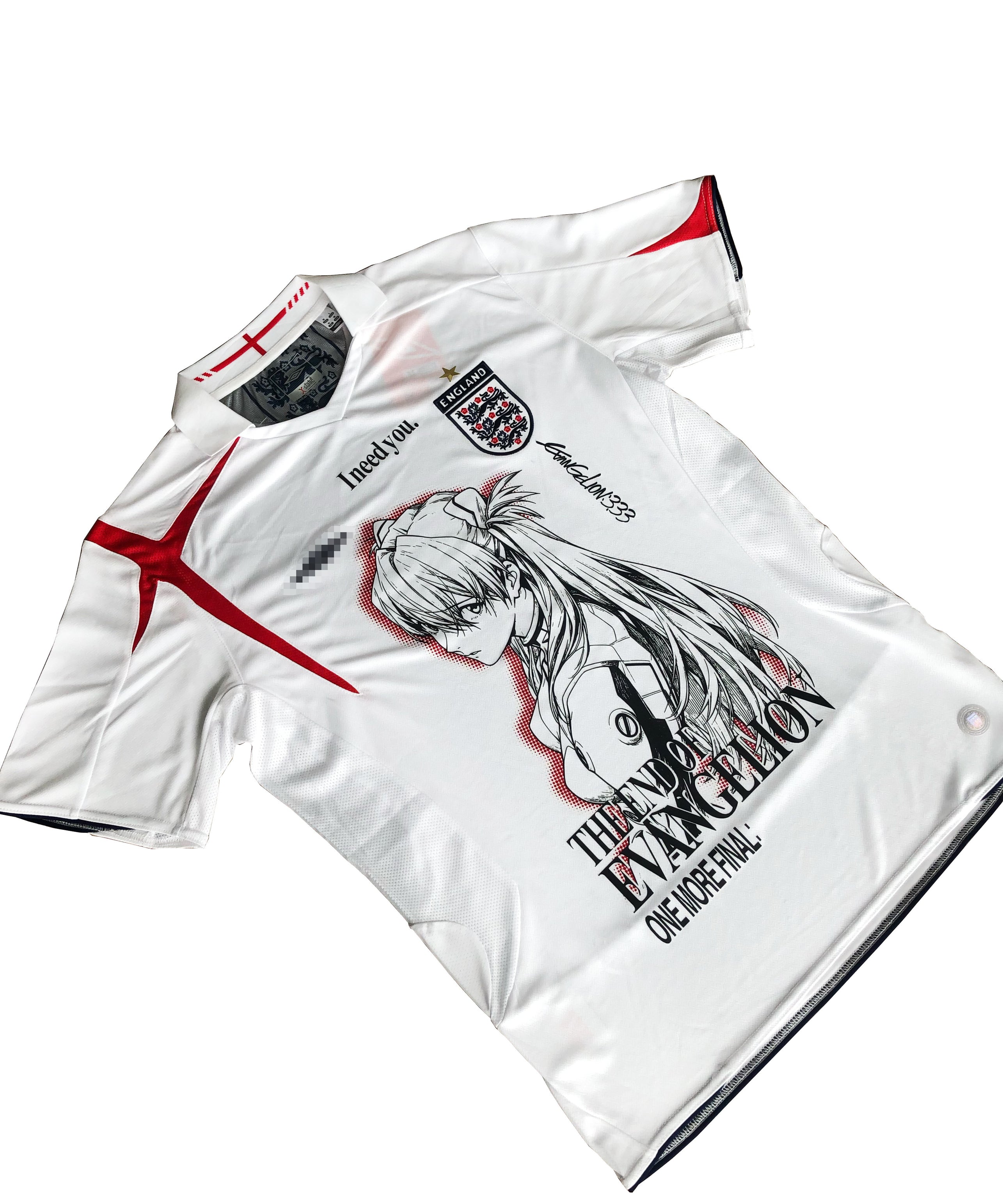 England 06 Home Vintage Jersey X Evangelion Asuka Remake (Short Sleeve)