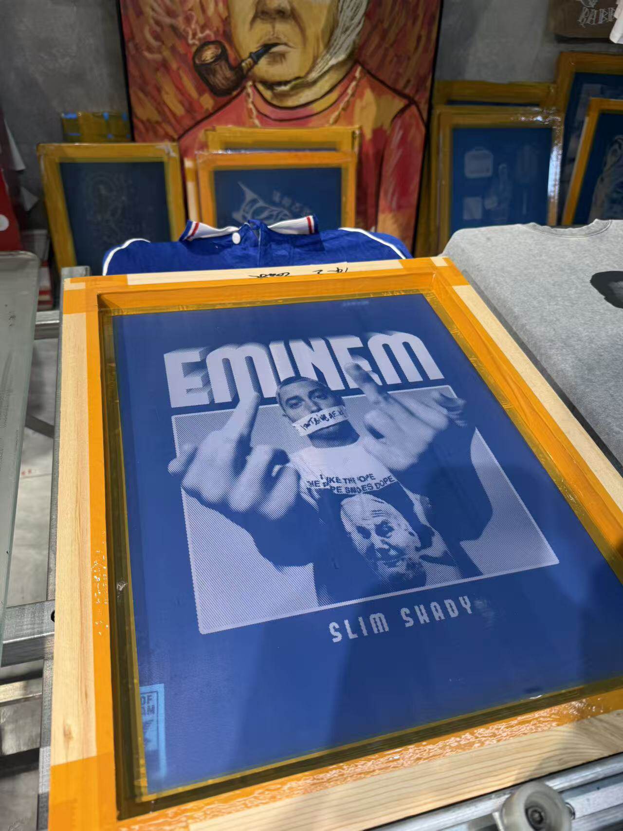 Eminem Vintage Print Remake Jersey (Blue)