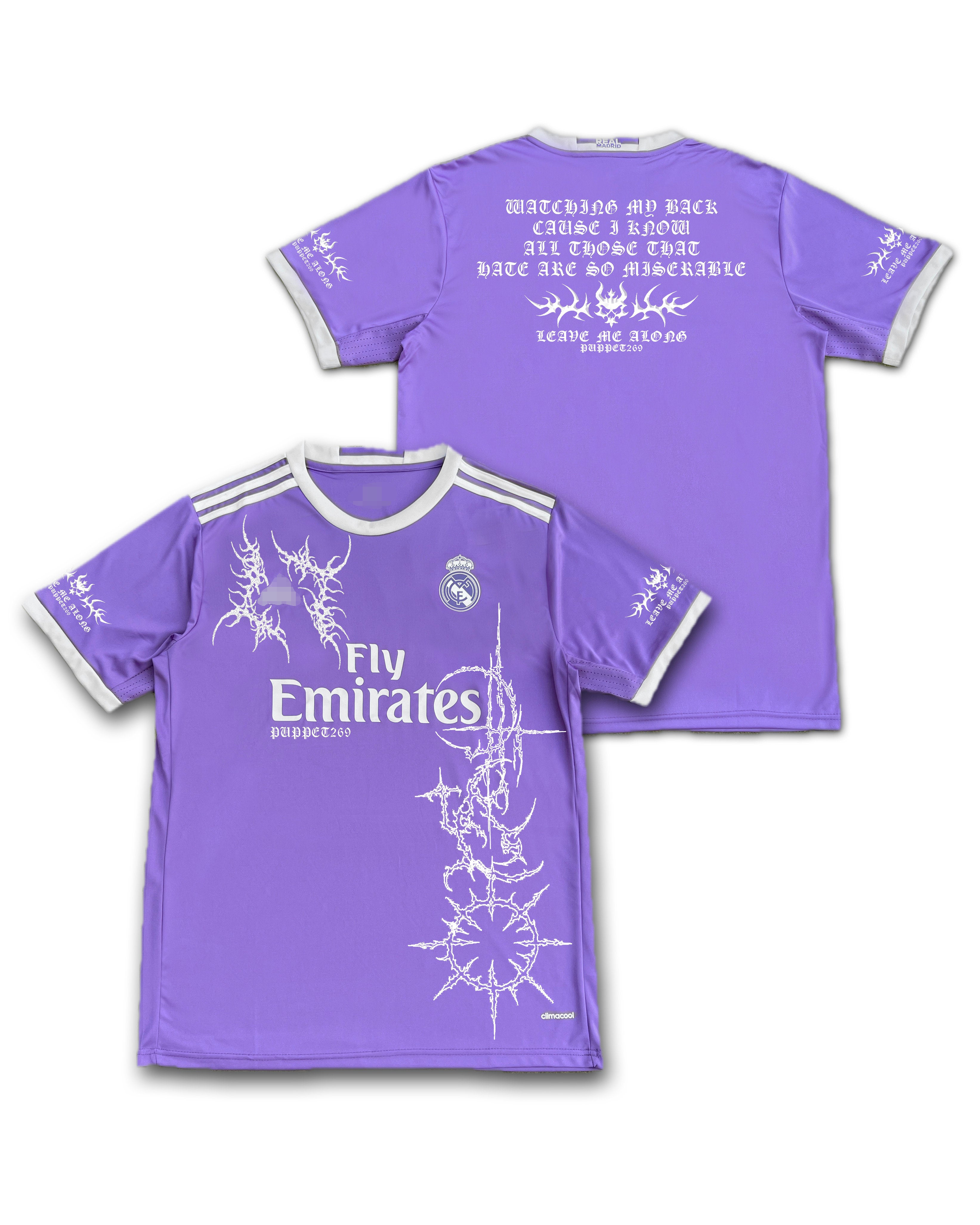 Real Madrid X Purple Thorn Skull Punk Short Sleeve Tee