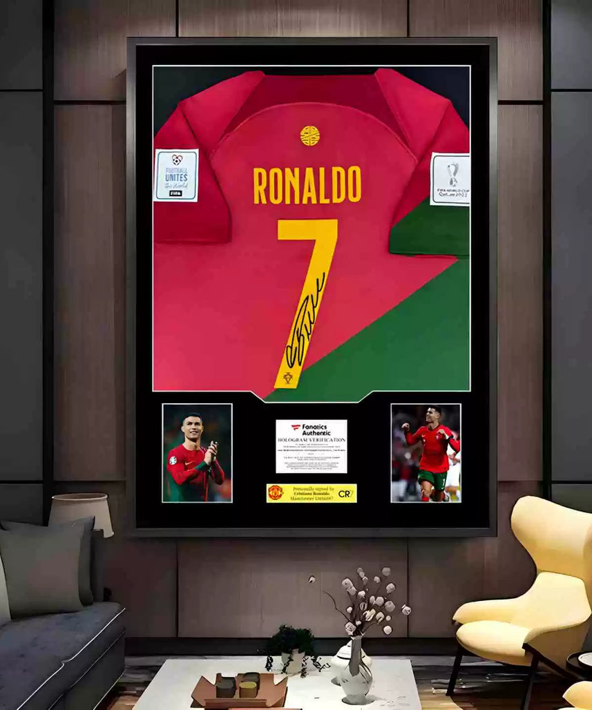 Ronaldo Portugal Gerahmtes Signiertes Trikot