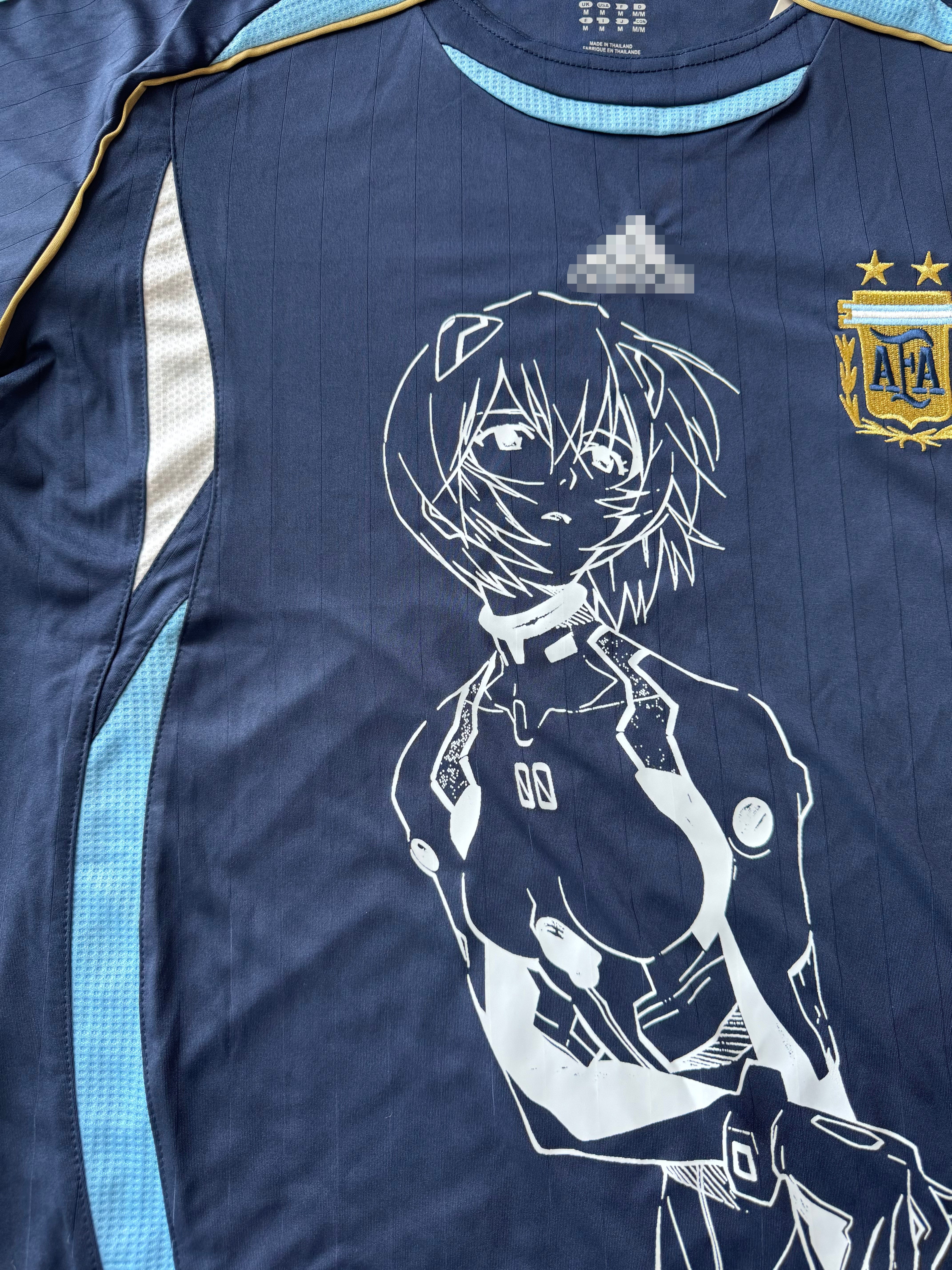 Argentina Retro Blue Jersey X Evangelion Rei Ayanami Remake (Short Sleeve)