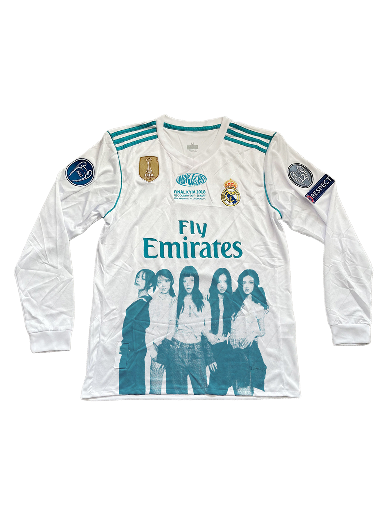 Real Madrid X NewJeans Portrait Remake Jersey (Long Sleeve, White/Blue)
