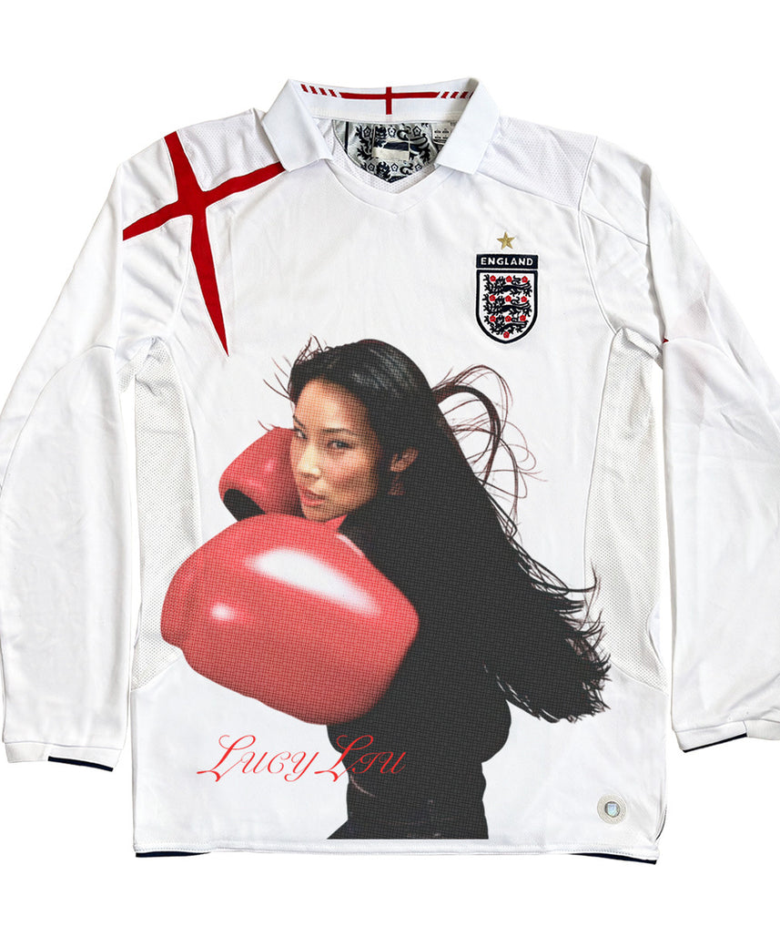 Lucy Liu Red Boxing Gloves Portrait Remake Jersey
