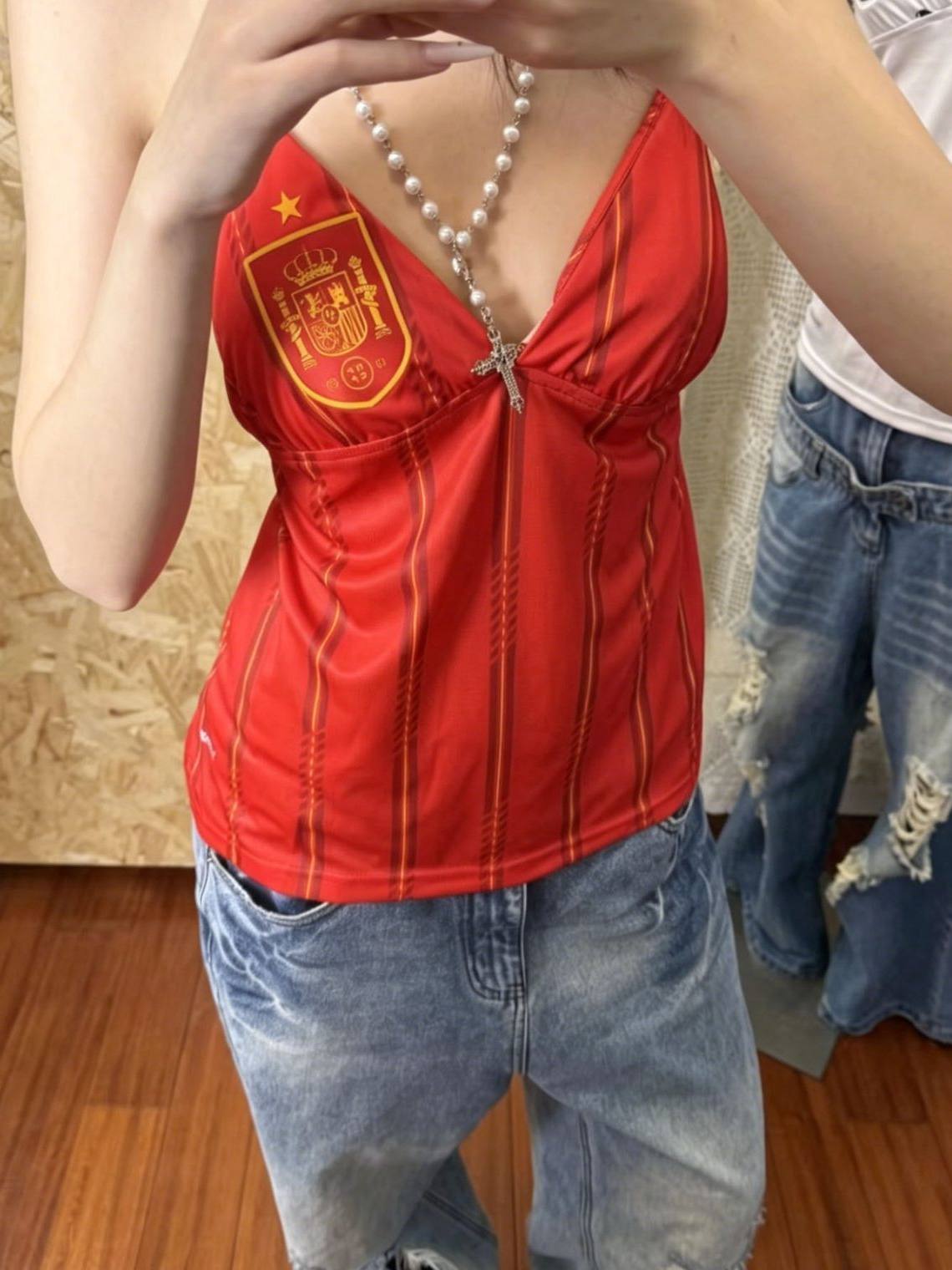 Spain Women Striped Halter Dress