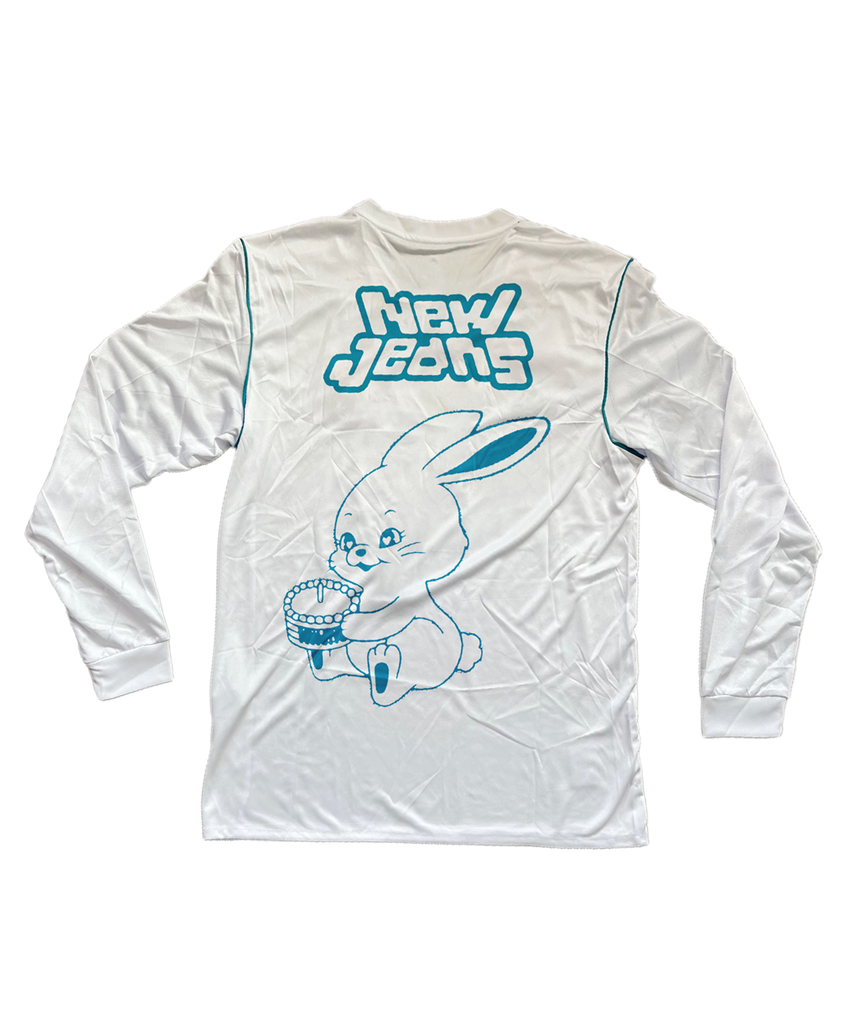 Real Madrid X NewJeans Portrait Remake Jersey (Long Sleeve, White/Blue)