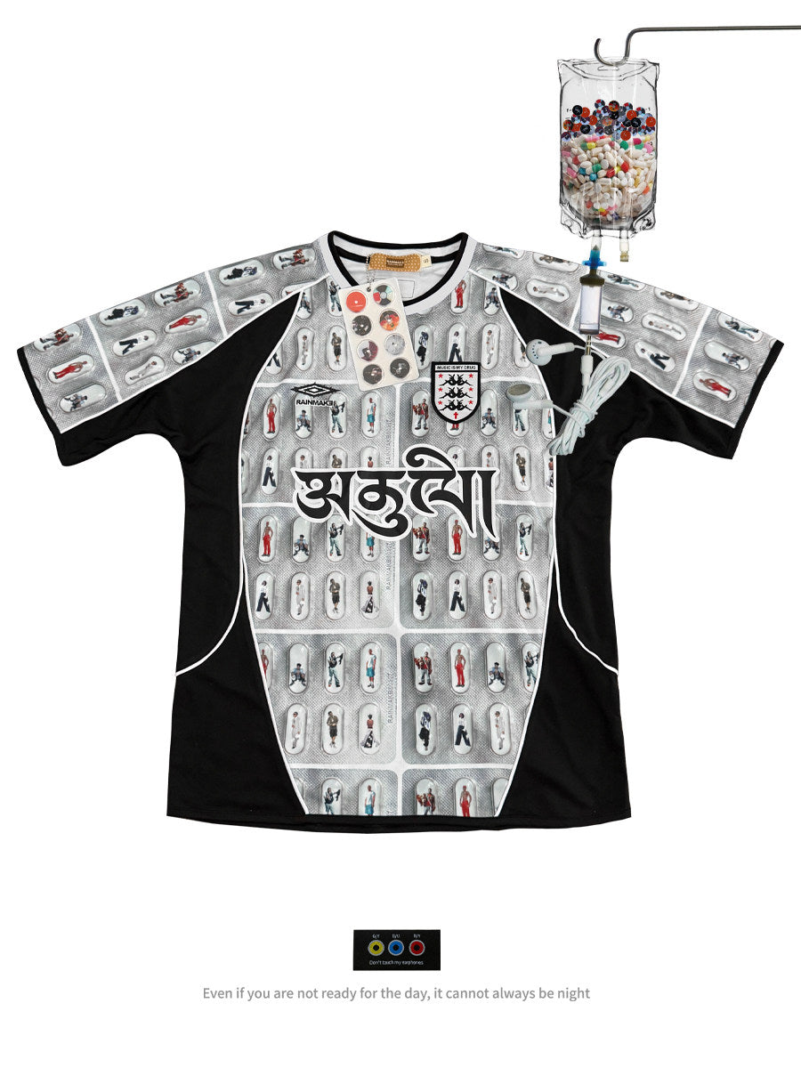 Kanye X Drake Pill Print Vintage Remake Jersey (Sound Medicine Series)