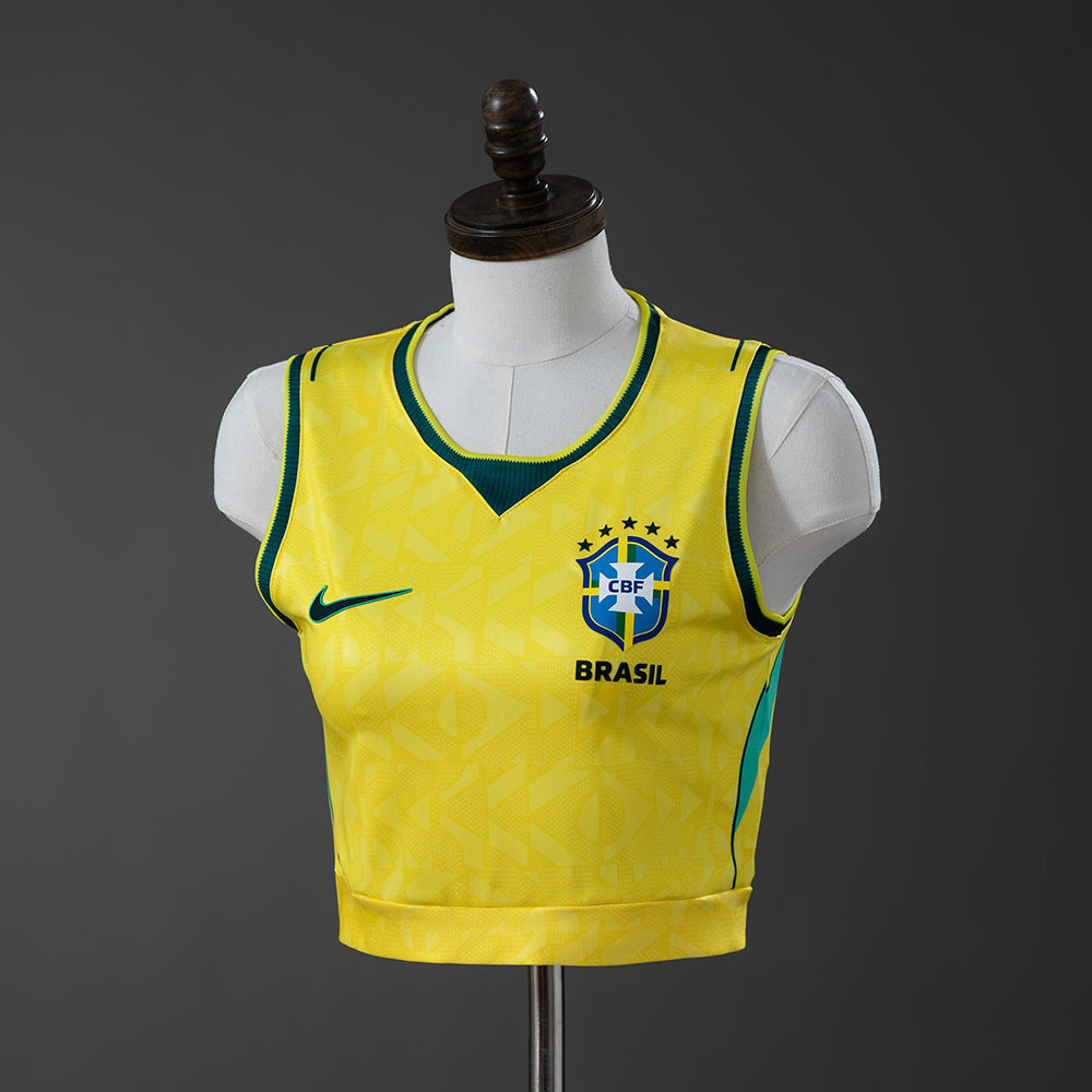 Brazil WC 26 Home Women's Crop Sleeveless Jersey
