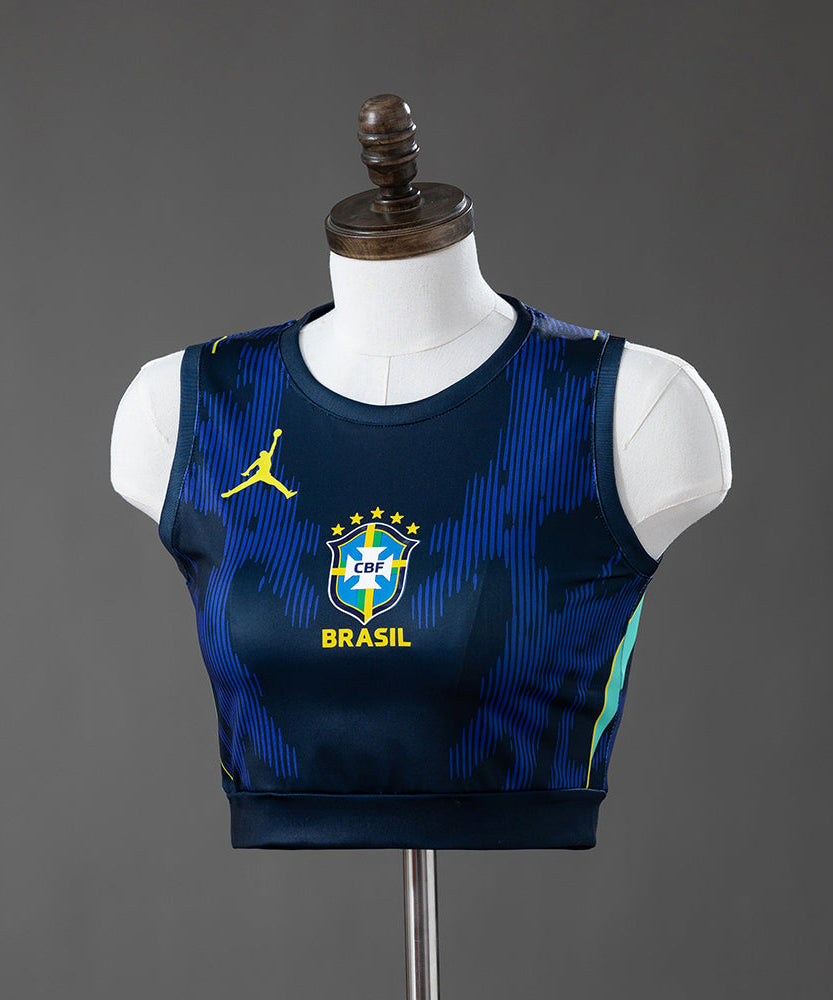 Brazil WC 26 Away Women's Crop Sleeveless Jersey