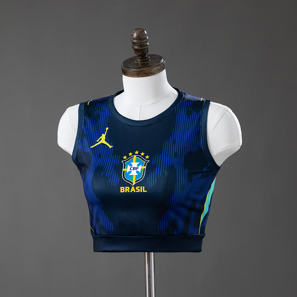 Brazil WC 26 Away Women's Crop Sleeveless Jersey
